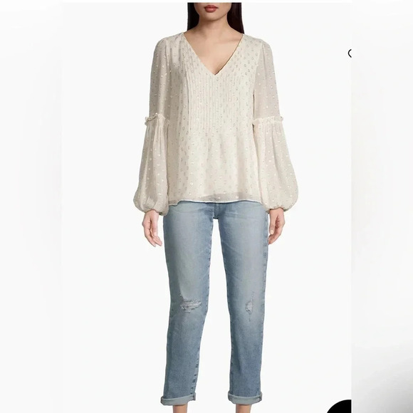 Lilly Pulitzer Size 4 Cleme Metallic-Dot Blouse - Picture 4 of 12